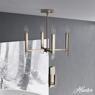 Hunter Sunjai 4-Light Pendant - Entry, Bedroom, Kitchen - Candle, Geometric, Glam, Contemporary