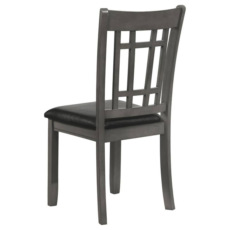 Wooden Lattice Back Side Chairs,Dining Chair (Set of 2)
