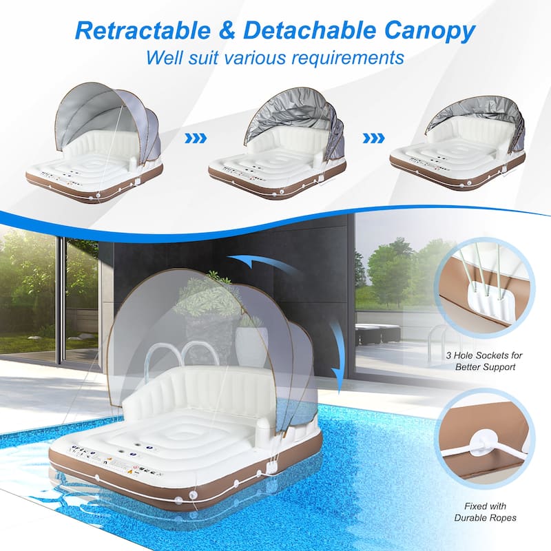 Costway Floating Island Inflatable Swimming Pool Float Lounge Raft
