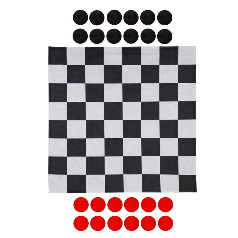 Checkers/Chess Outdoor Reversible Game Set with Storage Bag - 48" x 48"