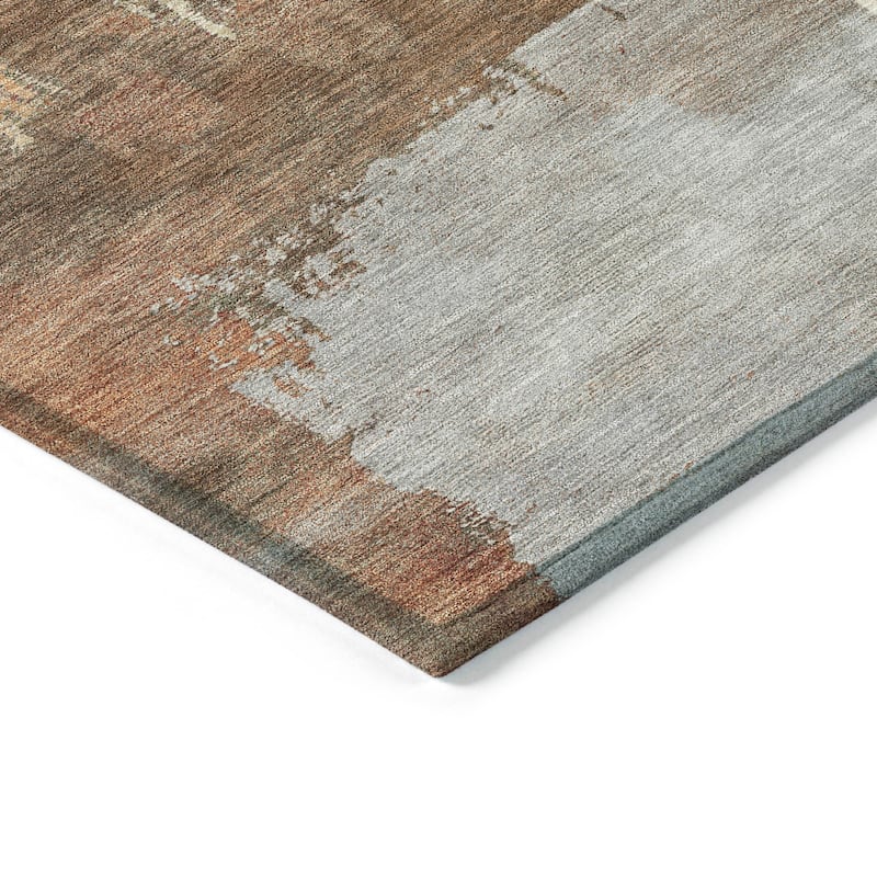 Machine Washable Indoor/ Outdoor Contemporary Fusion Chantille Rug