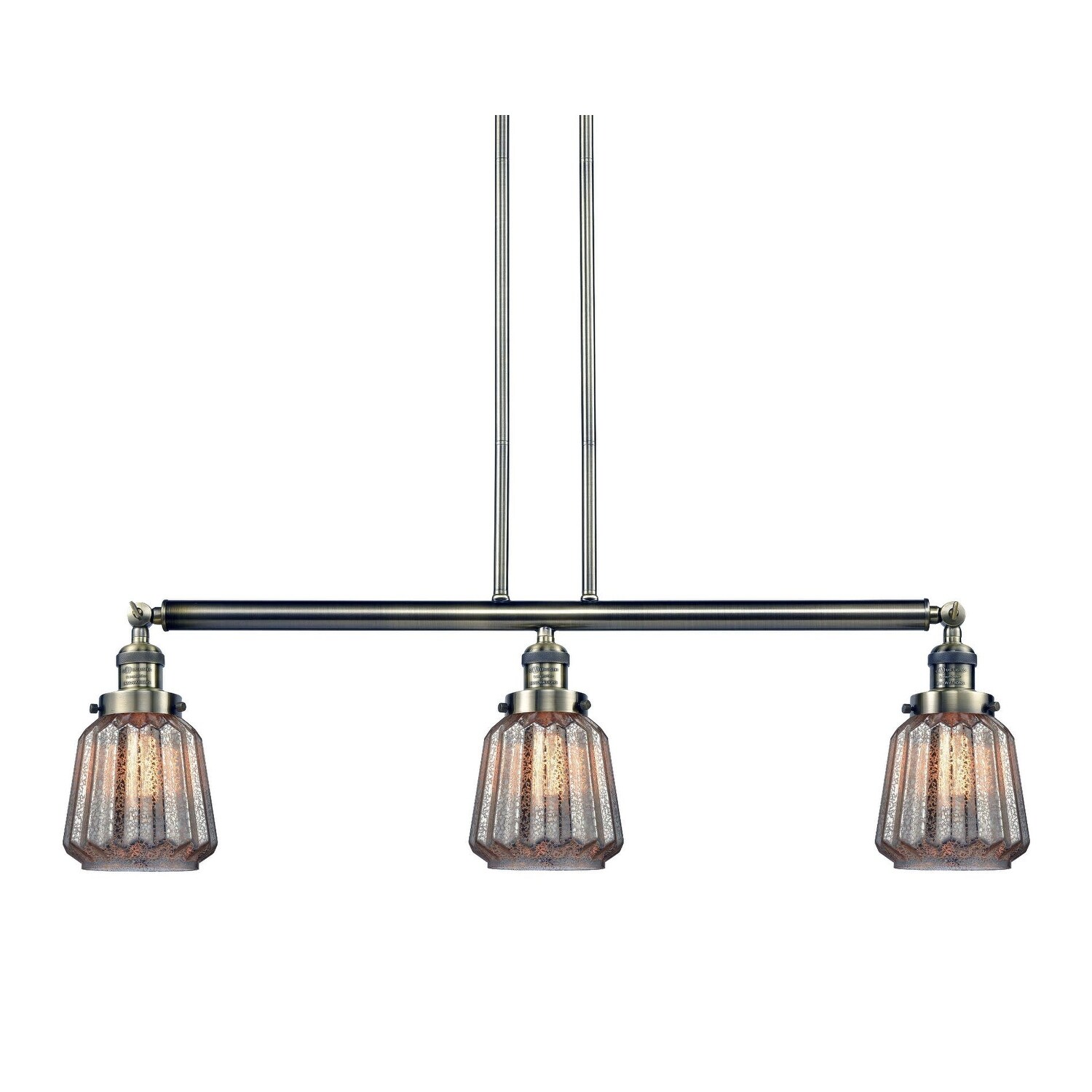 Innovations Lighting 213-S Chatham  Chatham 3 Light 39" Wide Linear Chandelier (Antique Copper / Mercury Plated) - Chandeliers For Bedrooms by Overstock.com