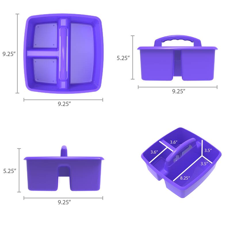 Storex Small Caddy, Purple, Pack of 6