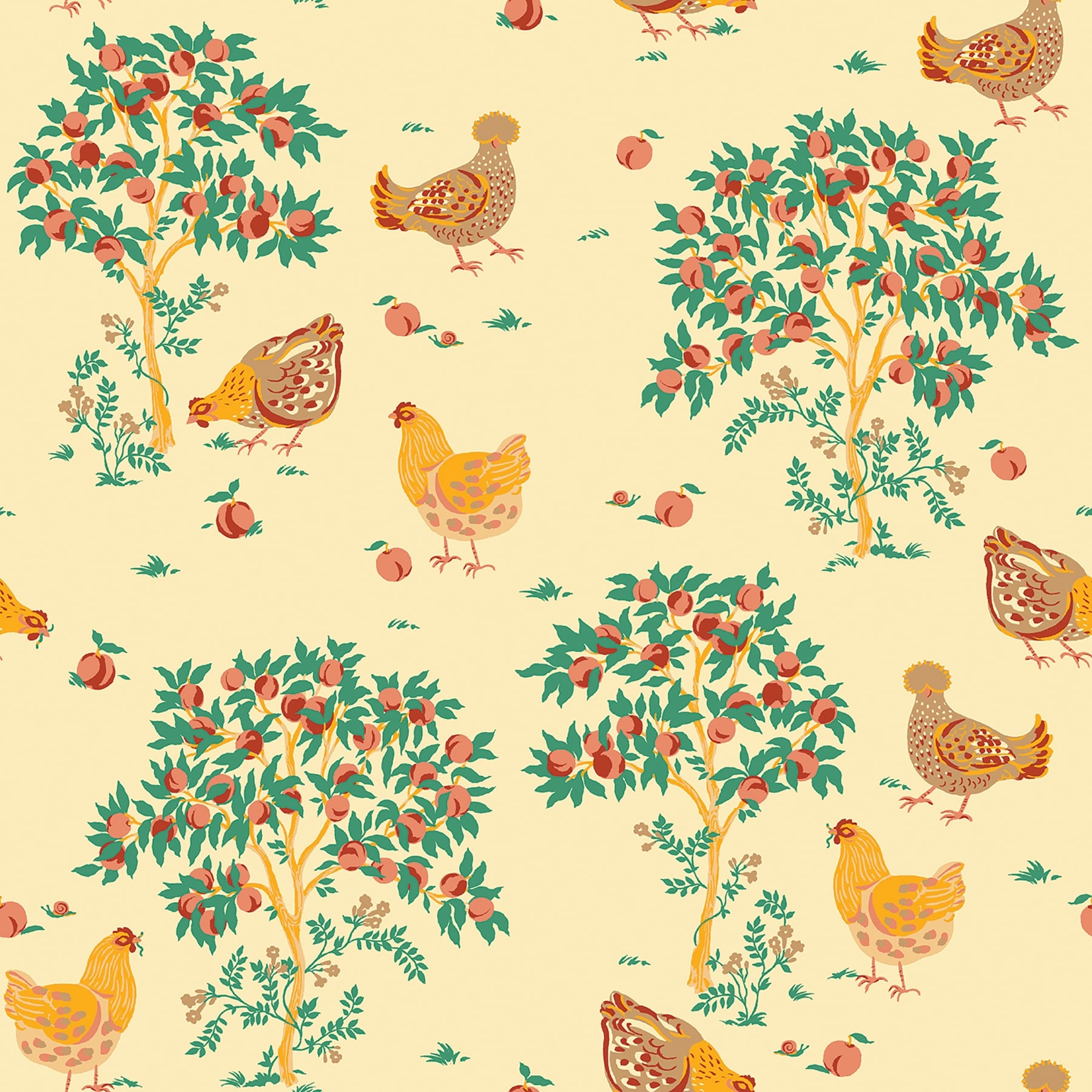 Hen House Butter Yellow Peel and Stick Wallpaper