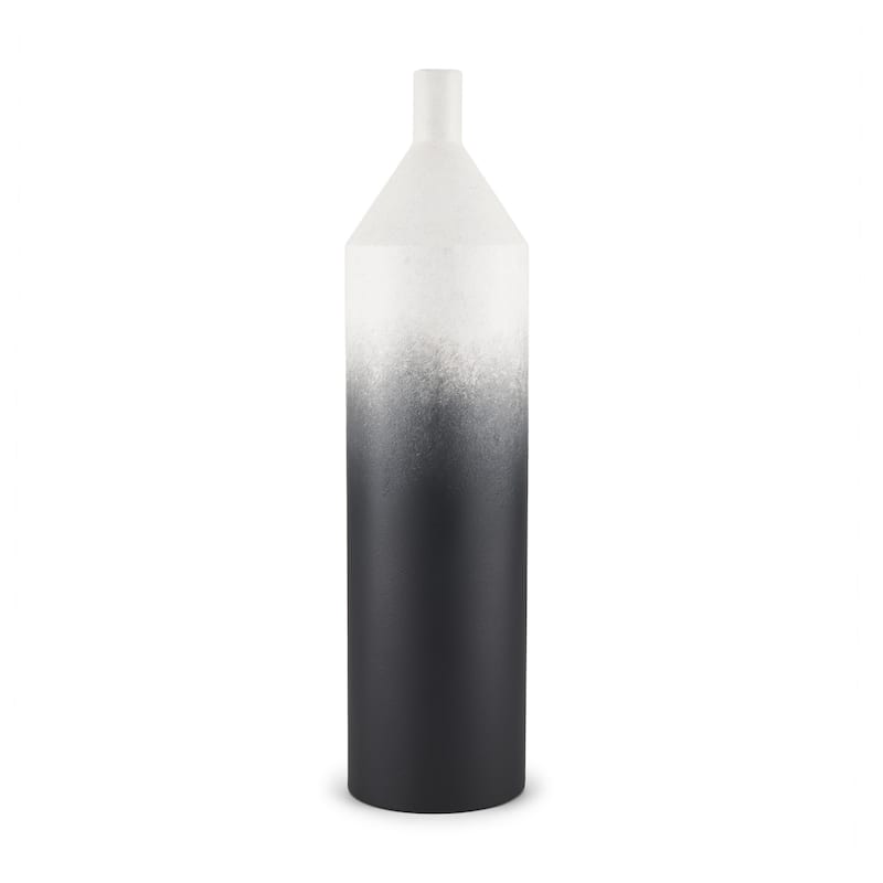 24" Black And White Ombre Metal Table Vase - 5.91