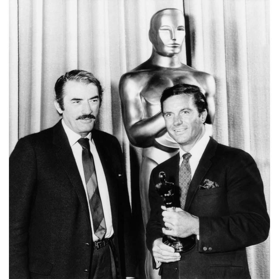 Cliff Robertson Receives A Belated Best Actor Oscar For His Film Charley It As Presented By Gregory Peck History Overstock