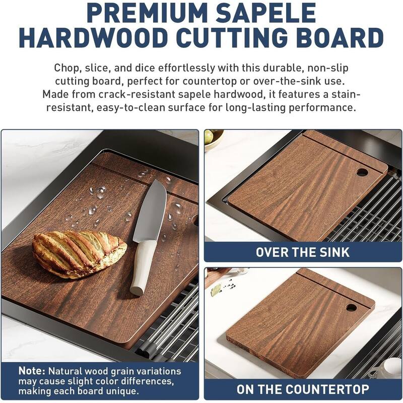 30"X18"X9" Undermount Kitchen Drop In Sink for Easy Installation with Faucet