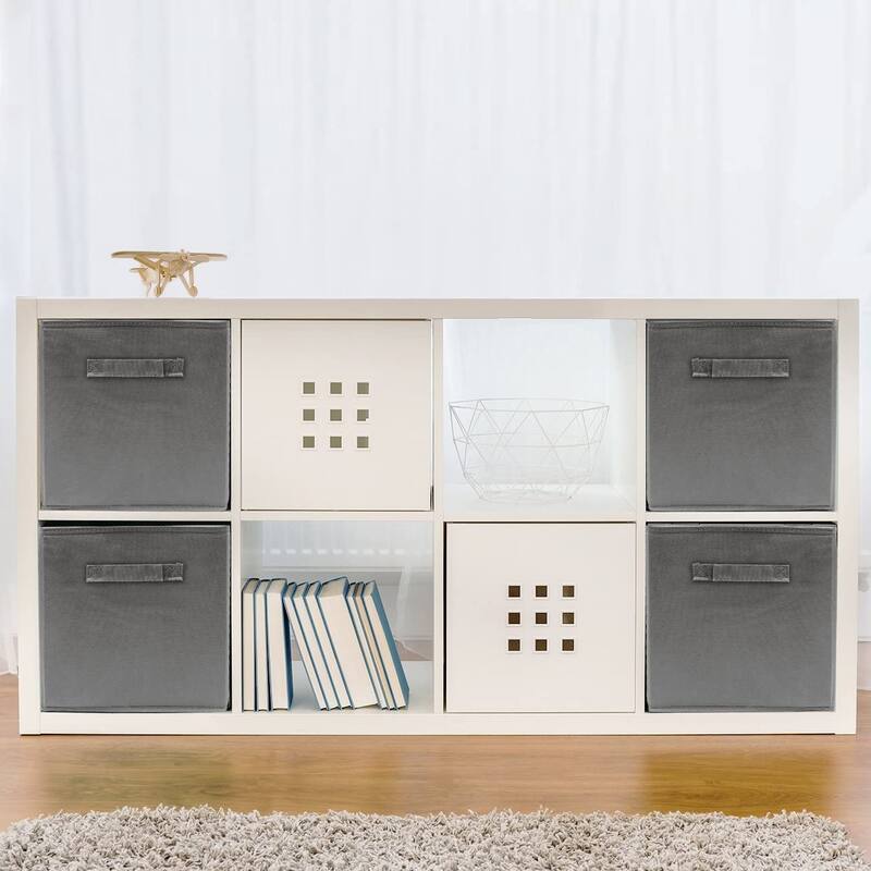 Foldable Storage Cube Basket Bin 6 Pack Grey - 11 x 10.5 x 10.5 inches