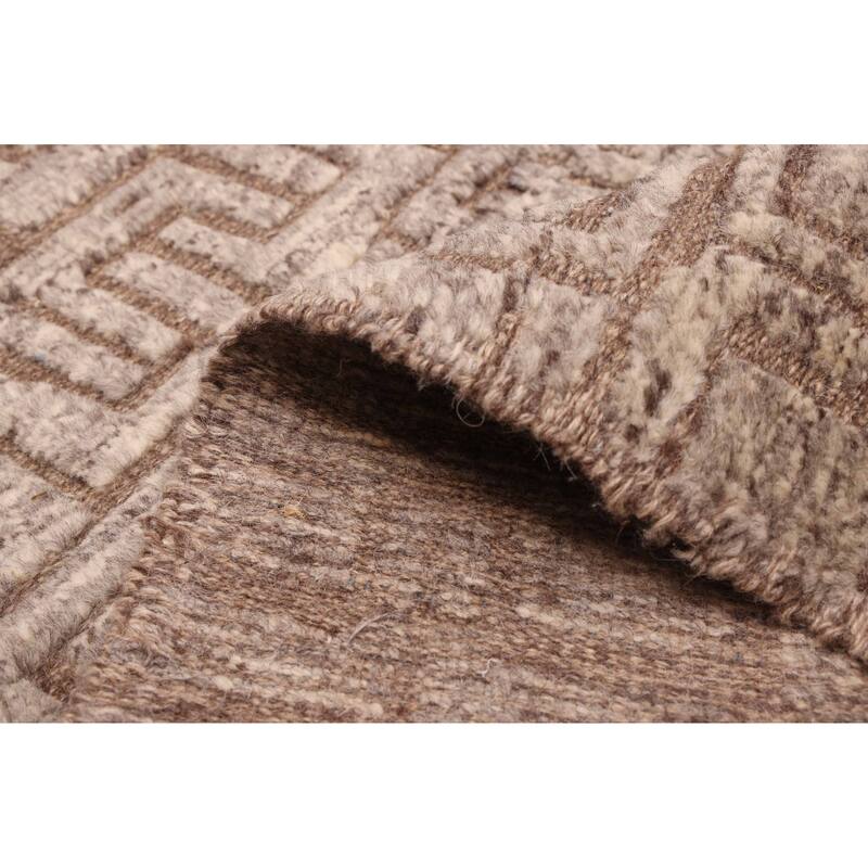 ECARPETGALLERY Hand-knotted Looma Brown Wool Rug - 7'7 x 9'11