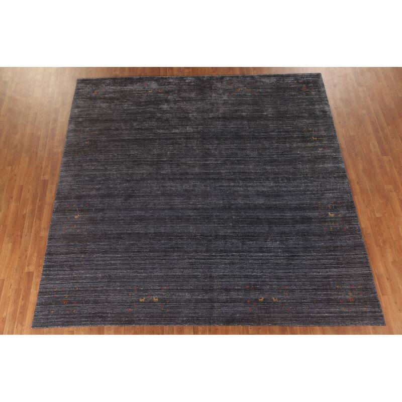 Tribal Gabbeh Oriental Square Rug Hand-Knotted Wool Carpet - 9'8" x 9'9"