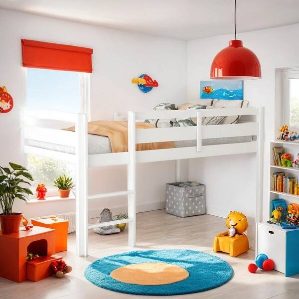 slide 2 of 27, Contemporary Design Twin Wood Low Loft Beds with Ladder, Solid Construction & Versatility Galore, Maximized Space