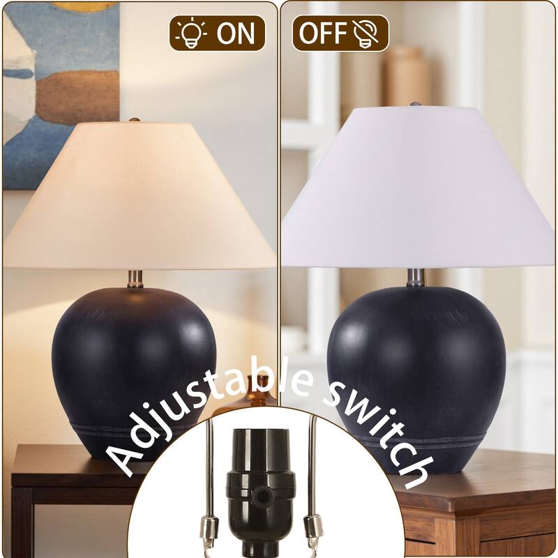 Global Accent Ceramic Table Lamp with Linen Shade