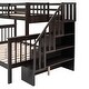 preview thumbnail 8 of 17, Twin over Full Bunk Bed with Drawer, Storage and Guard Rail, Espresso