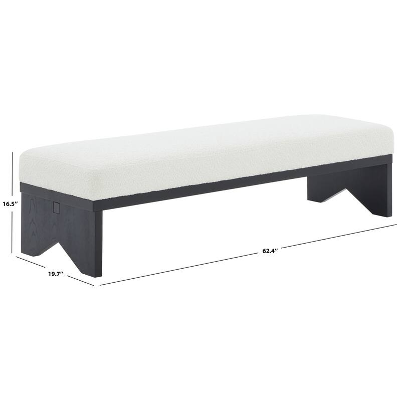 SAFAVIEH Couture Boris Mid-Century Modern Bench - 62.4 In. W x 19.7 In. D x 16.5 In. H - 62Wx20Dx17H