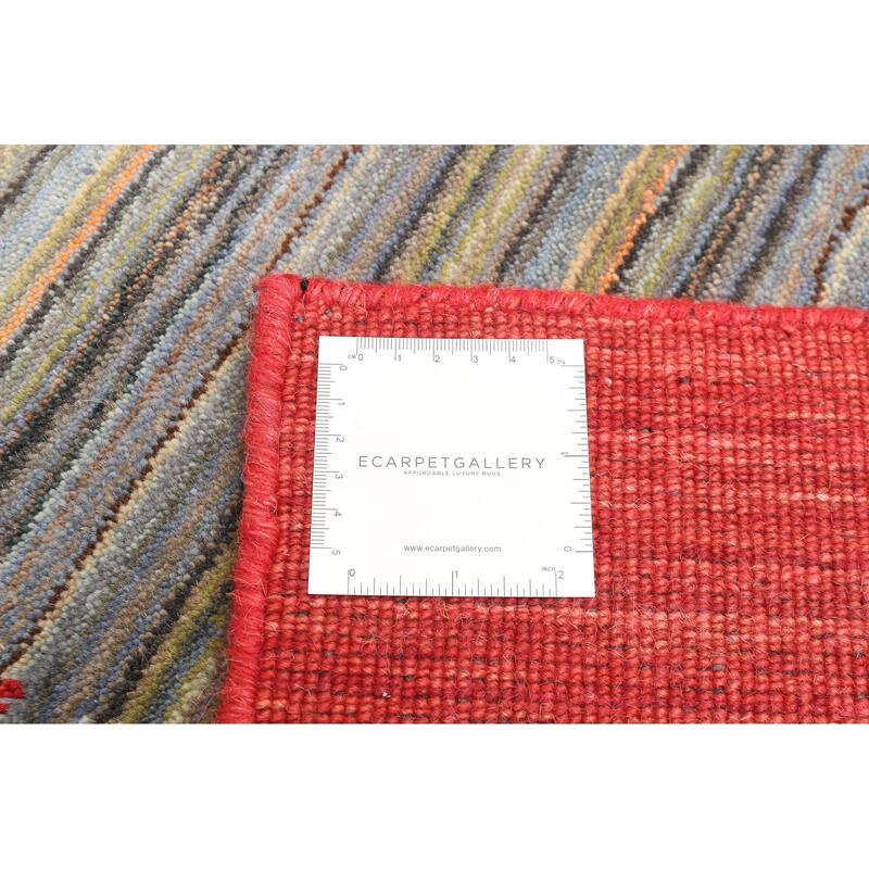 ECARPETGALLERY Hand Loomed Kashkuli Gabbeh Grey Wool Rug - 3'11 x 5'7