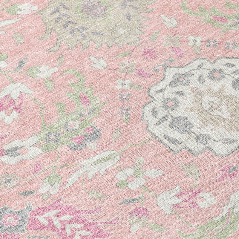 HomeRoots Damask Traditional Rectangle Outdoor Rug