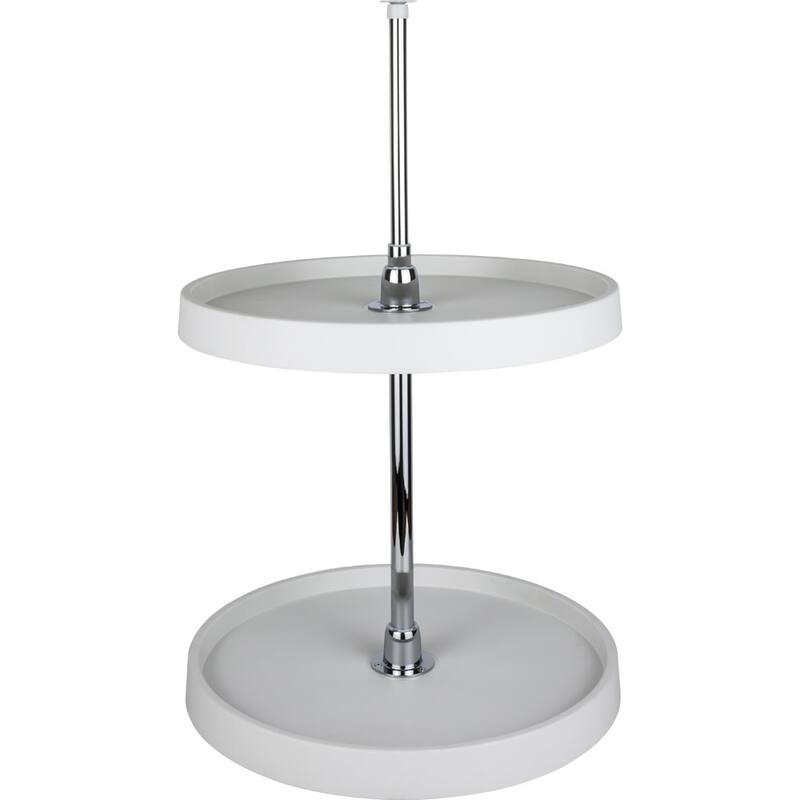 Hardware Resources 28 Inch Full Circle Lazy Susan Two Shelf Set with - White