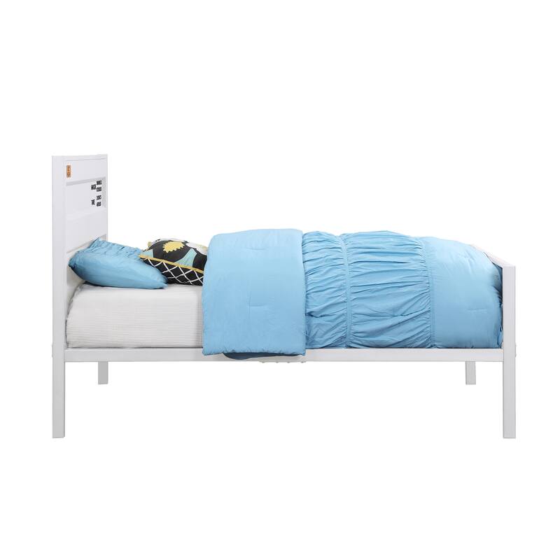 White Industrial Cargo Container Platform Bed with Metal Frame