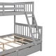 preview thumbnail 25 of 54, Space-Saving Twin Over Full Bunk Bed with Drawers, Solid Wood Frame with Guardrails and Ladder, Detachable into 2 Platform Beds