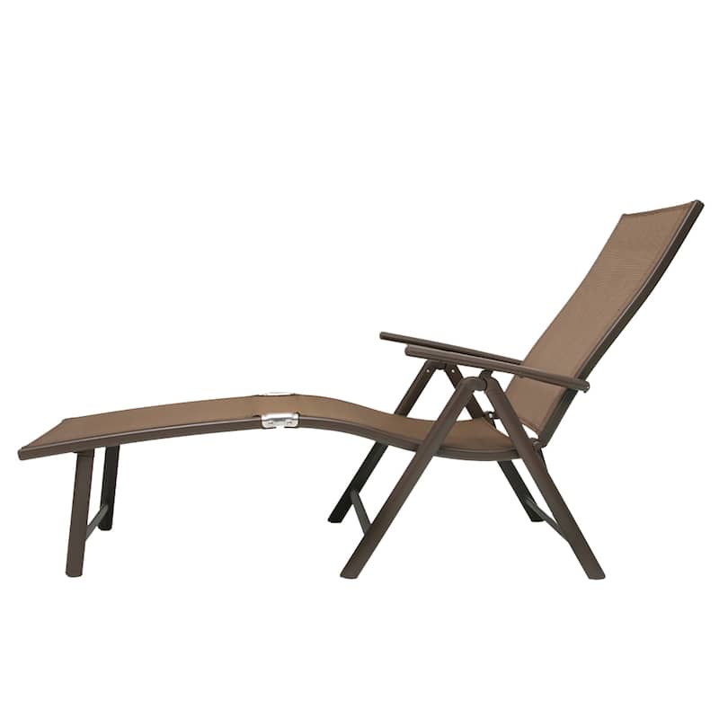 Pellebant Outdoor Folding Adjustable Aluminum Patio Chaise Lounge Chair