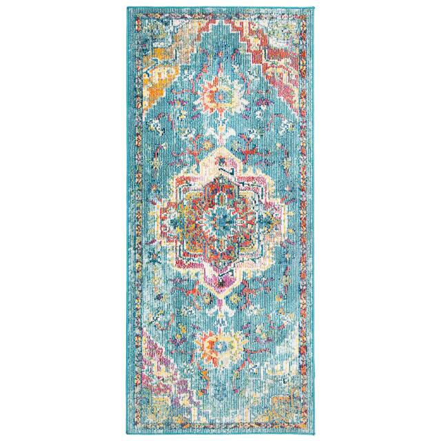 SAFAVIEH Crystal Floretta Vintage Boho Medallion Rug - 2'2" x 5' - Teal/Orange