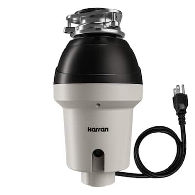 1-1/4 HP Continuous Feed Garbage Disposal for Kitchen Sinks with Power Cord and Accessories included - Black and Grey
