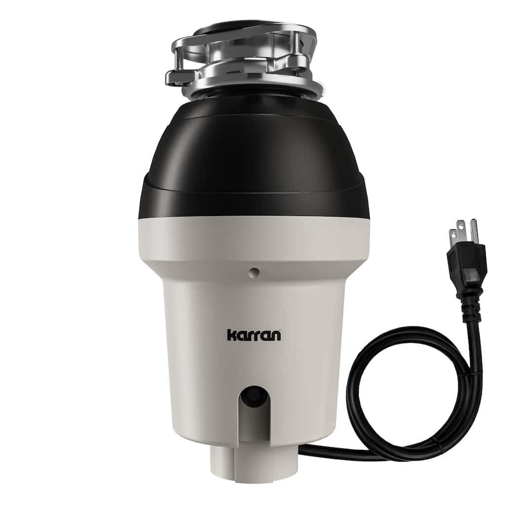1-1/4 HP Continuous Feed Garbage Disposal for Kitchen Sinks with Power Cord and Accessories included - Black and Grey
