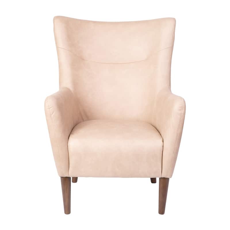 Upholstered Wingback Accent Chair with Wooden Frame and Legs