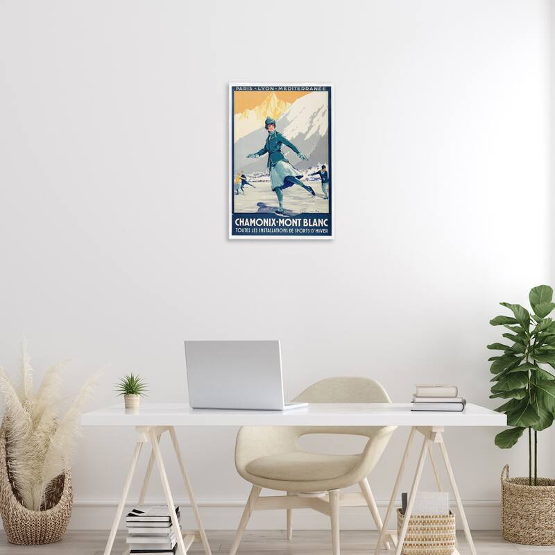 Stupell Vintage Ice Skating Advertisement Framed Giclee Art Design By Marcus Jules