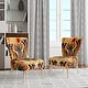 preview thumbnail 7 of 15, Designart "Orange Buttlerfly In Watercolor" Upholstered Floral Accent Chair - Traditional Arm Chair For Living Room Side Chair - Orange & Brown