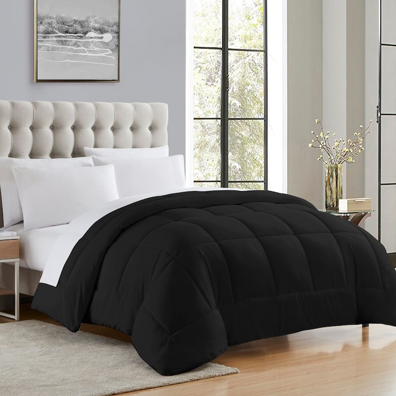 All Season Hypoallergenic Lightweight Down Alternative Comforter - Twin - Black