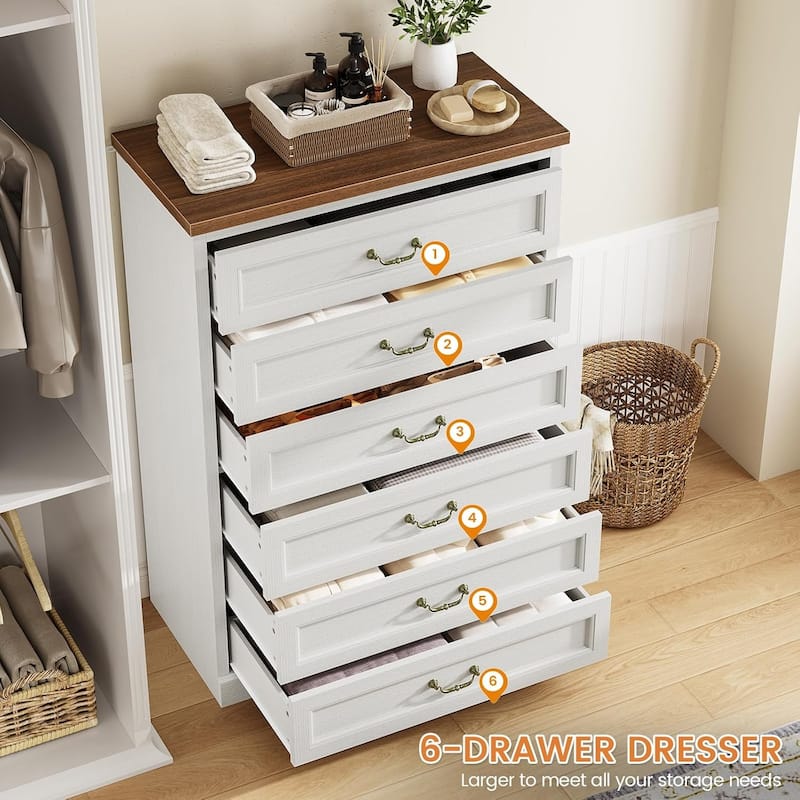 Farmhouse Drawers Dresser for Bedroom Storage Dressers Organizer