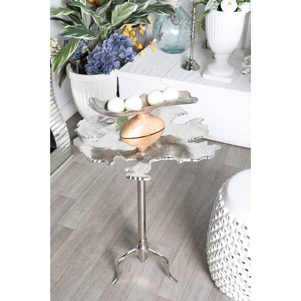 Silver Aluminum Contemporary Accent Table 27 x 27 x 23 27 x 23 x 27