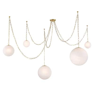Minka Lavery 5219 Marbelle 5 Light 85" Wide Multi Light Pendant with