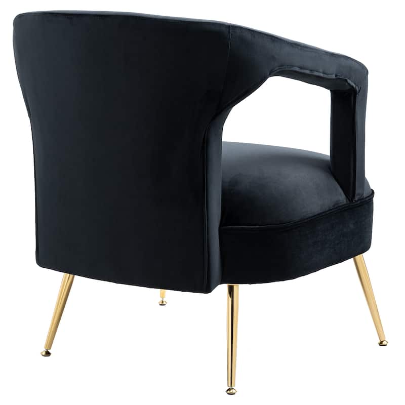 Velvet Upholstered Tufted Livng Room Leisure Chair With Golden feet