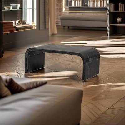 Minimalist Coffee Table with Curved Art Deco Design
