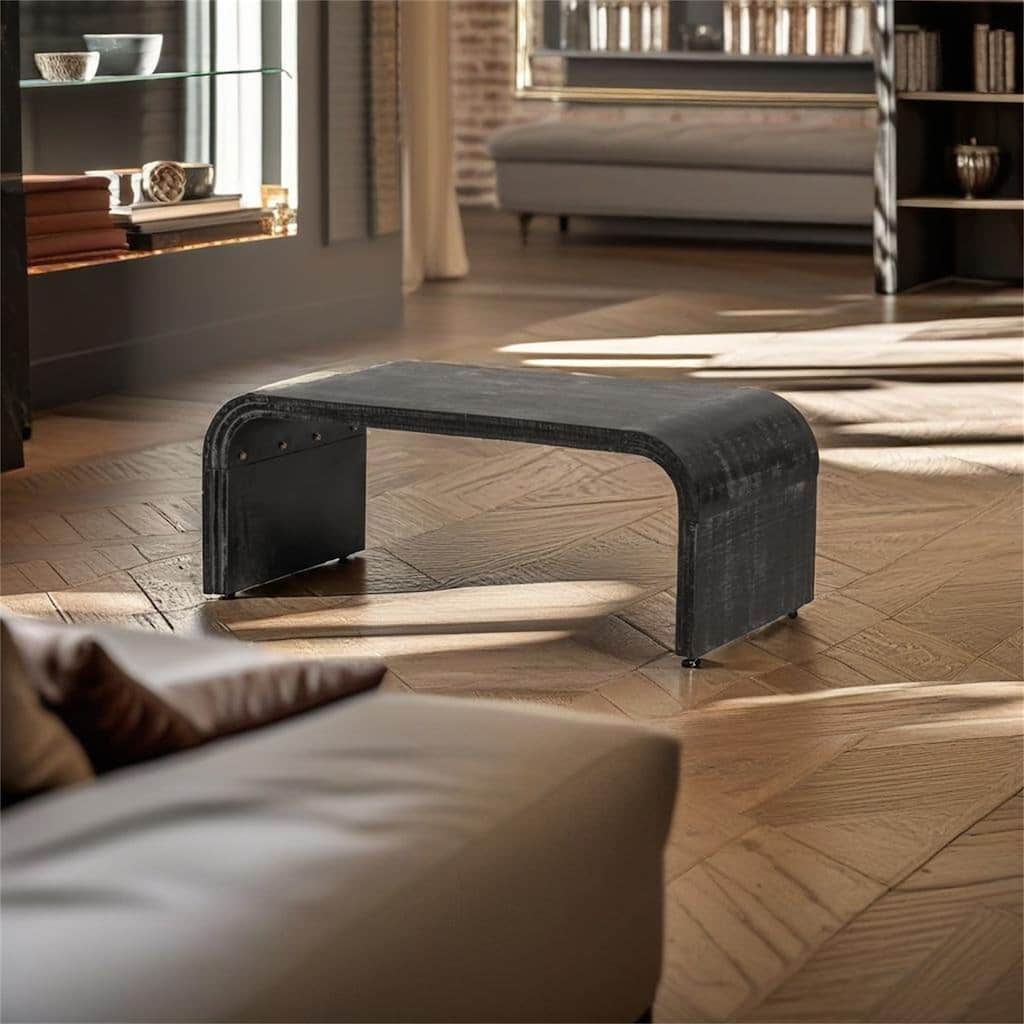 Minimalist Coffee Table with Curved Art Deco Design