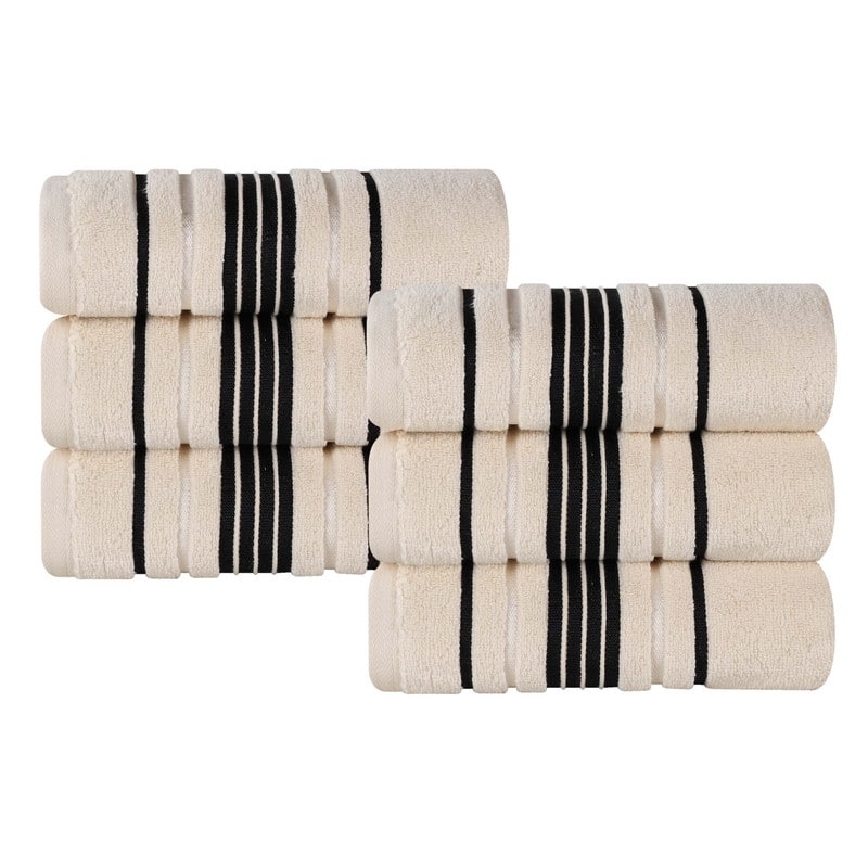 Superior Sadie Zero Twist Cotton Solid Hand Towel, Set of 6