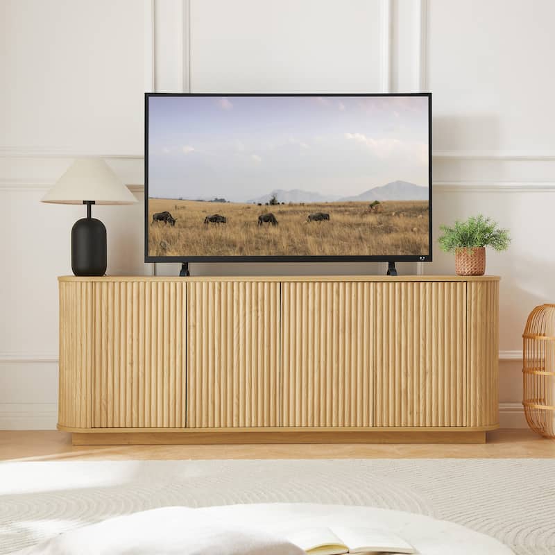 Sideboard Storage Cabinet TV Stand with wave pattern Buffet Cabinet