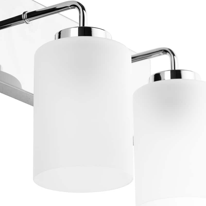 Merry Collection Two-Light Polished Chrome and Etched Glass Transitional Style Bath Vanity Wall Light