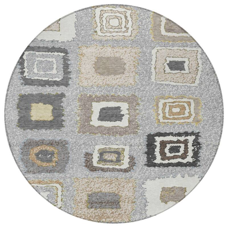 HomeRoots Geometric Transitional Rectangle Outdoor Rug