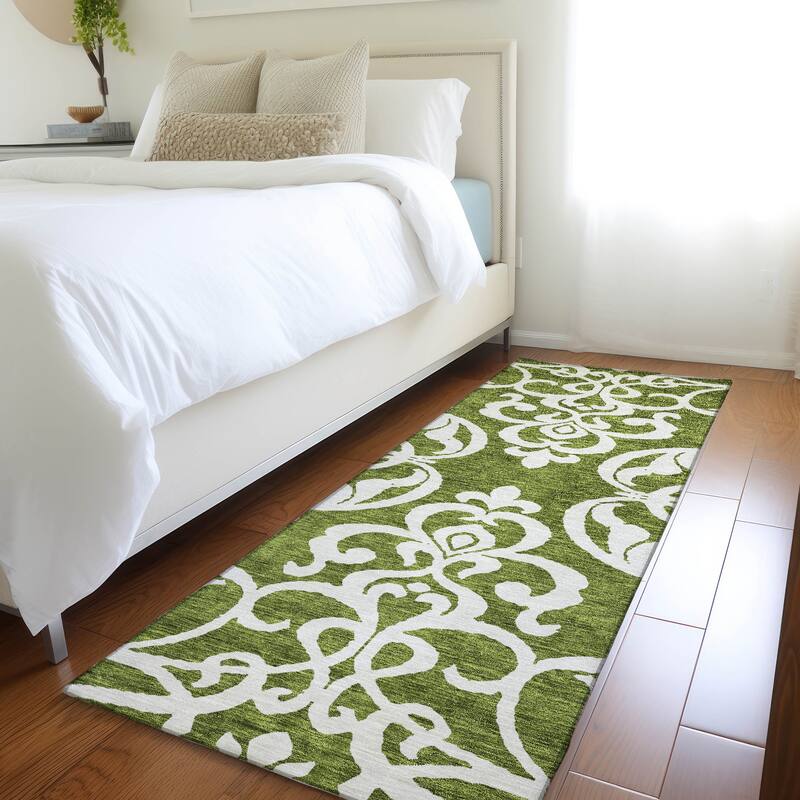 Premium Washable Super Soft Traditional Prince Mayfield Rug - Green - 2'3" x 7'6"