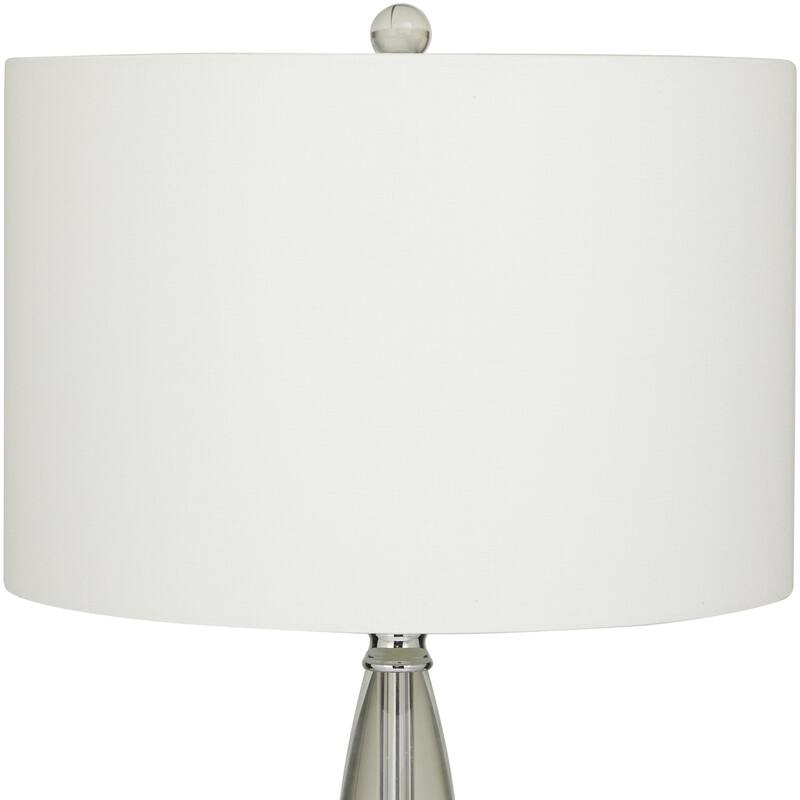 Crystal Transparent Base Room Table Lamp with Drum Shade - Clear - CosmoLiving by Cosmopolitan