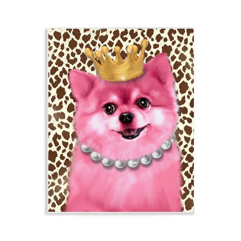 Stupell Pink Royal Pomeranian Wall Plaque Art Design By Matthew Piotrowicz - 11 x 14