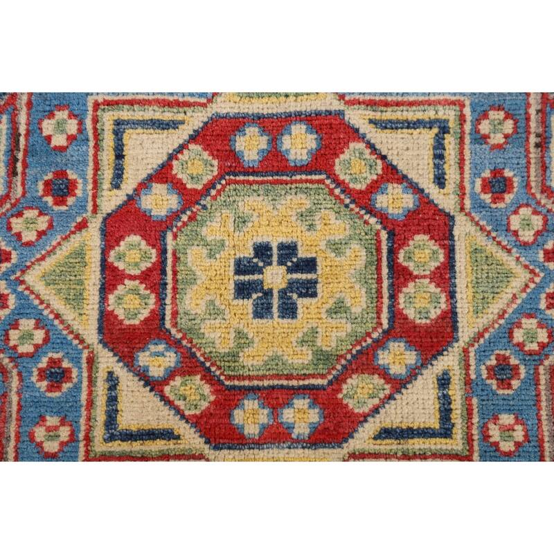 Oriental Beige Kazak Rug Hand-Knotted Wool Carpet - 5'6" x 7'8"