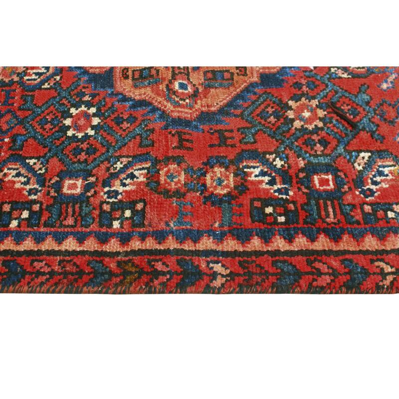 Fine Vintage Distressed Beamer Red/Navy Runner - 2'8" x 12'4"