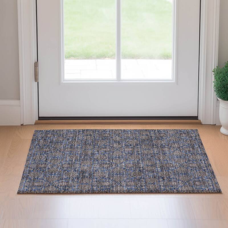 Premium Washable Super Soft Floral Borderless Mayfield Rug - Navy - 1' 8" x 2' 6"