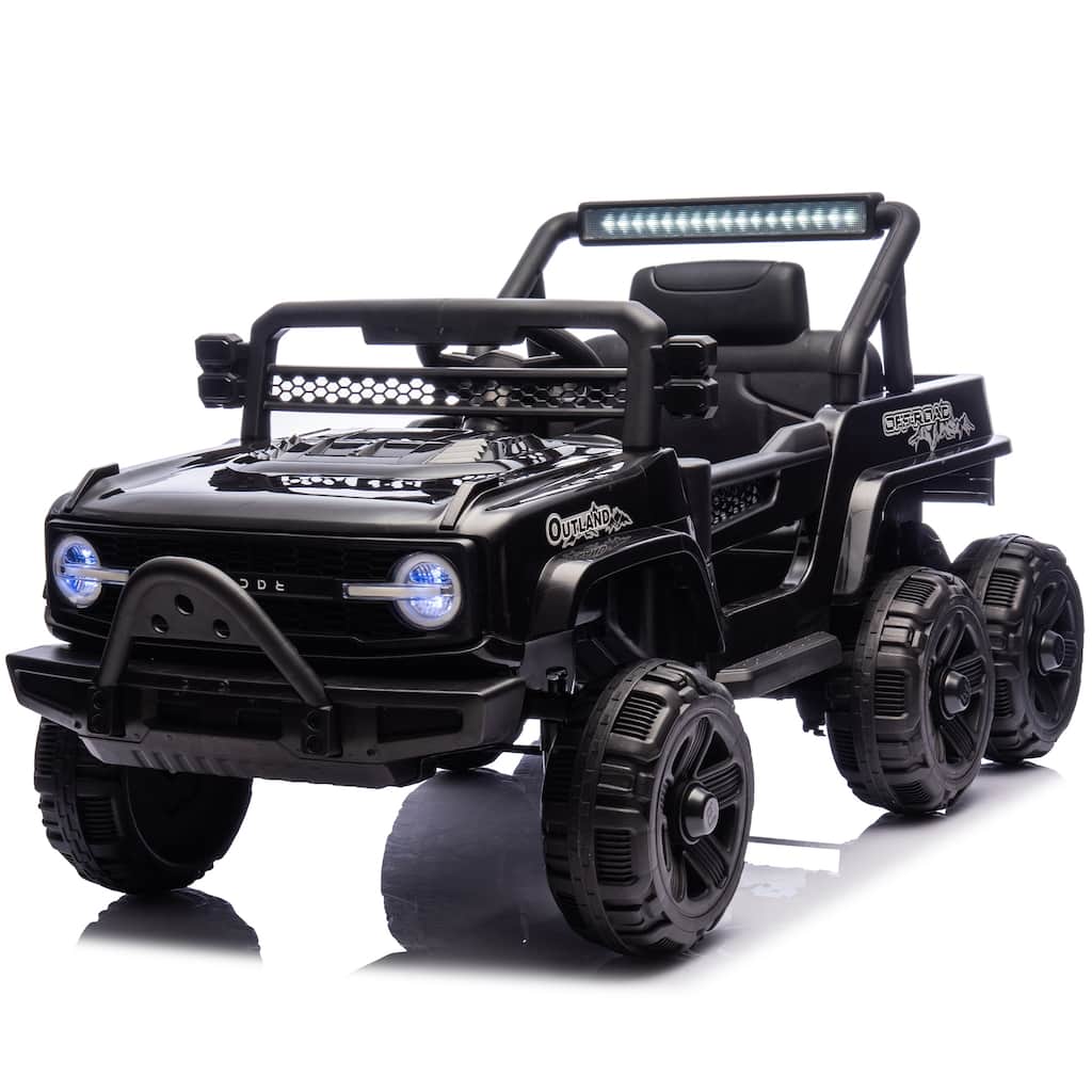 12V Kids Ride On 6-Wheel electric truck car W/Parents Control ,Six-Wheel Suspension,Four motors,Power display,Searchlight