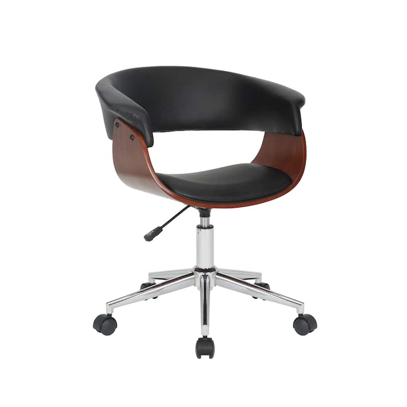 Carson Carrington Sauoarkrokur Faux Leather Office Chair with Chrome Base - Black