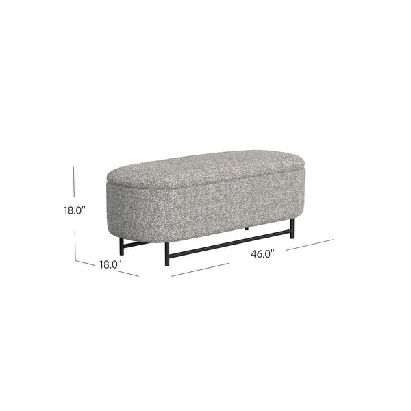 dimension image slide 3 of 5, HomePop Ellipse Modern Storage Bench with Metal Legs